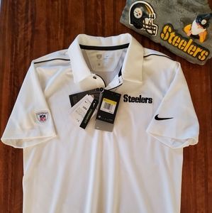 Pittsburgh Steelers Men's Dri-Fit Nike White Polo